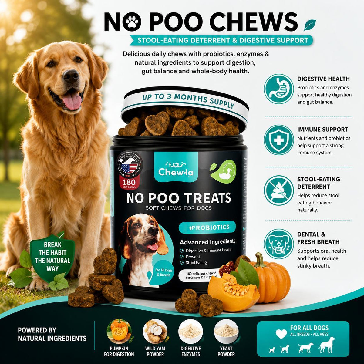 No-Poo Chews for Dogs – Stool Eating Deterrent