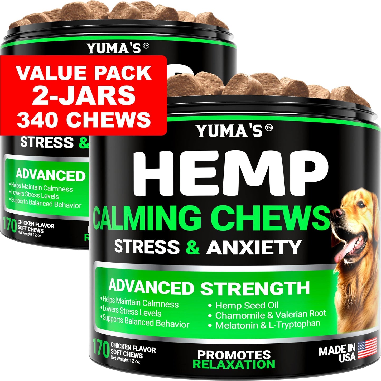 YUMA’S Hemp Calming Chews (2 Pack)