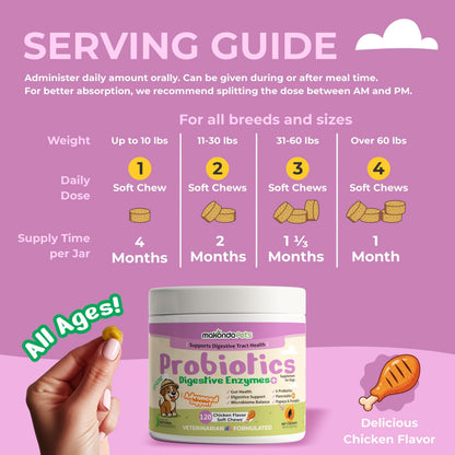 Dog Probiotics Chews with Pumpkin & Enzymes