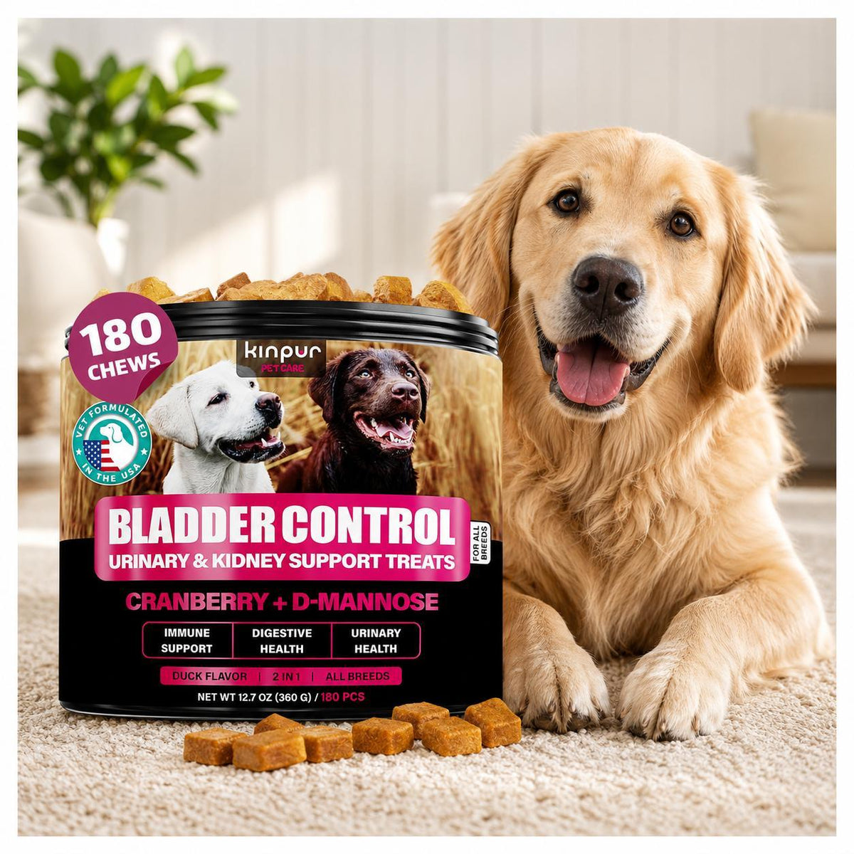 Dog UTI Treatment Chews with Cranberry for Urinary Health