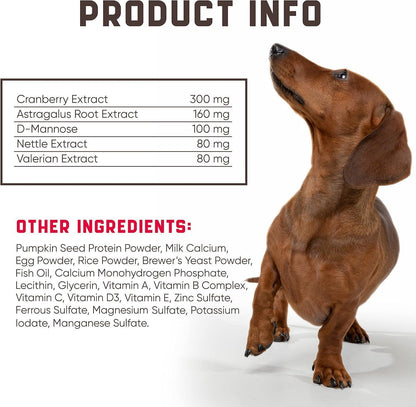 Dog UTI Treatment Chews with Cranberry for Urinary Health