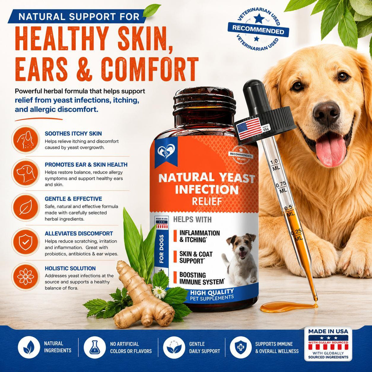 Natural Dog Yeast Infection & Itch Relief Drops