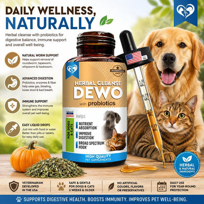 Natural Herbal Worm Treatment for Cats & Dogs