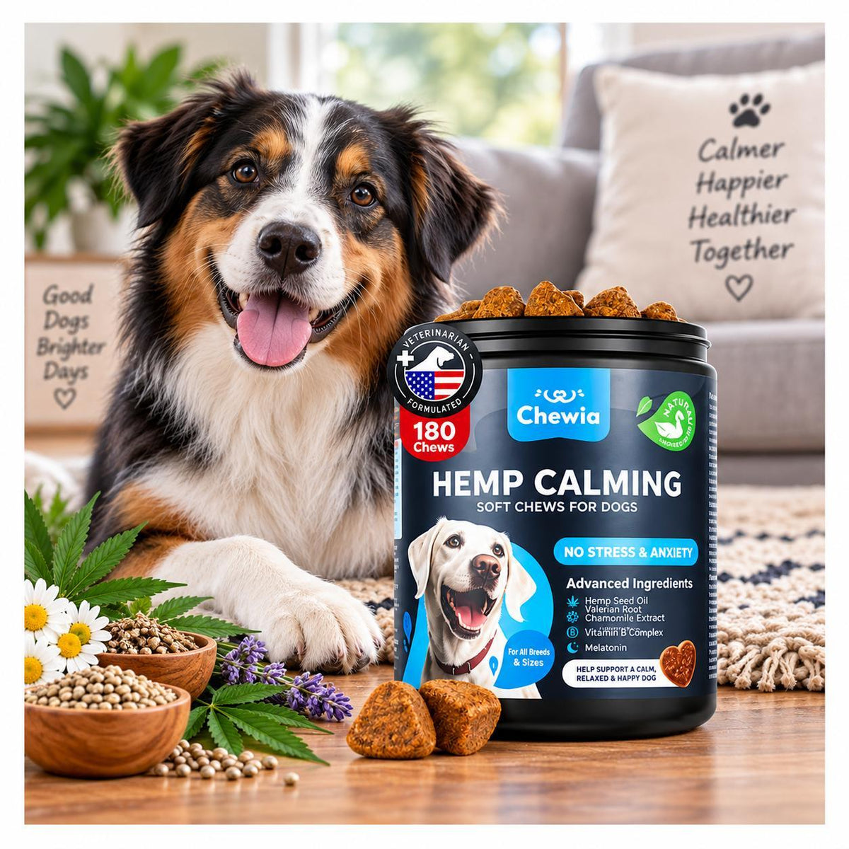 Hemp Calming Chews for Dogs Anxiety Relief