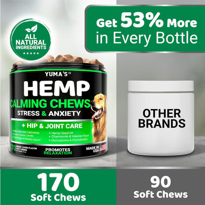 Hemp Calming Chews for Dogs – 170 Treats