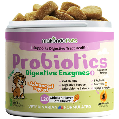 Dog Probiotics Chews with Pumpkin & Enzymes