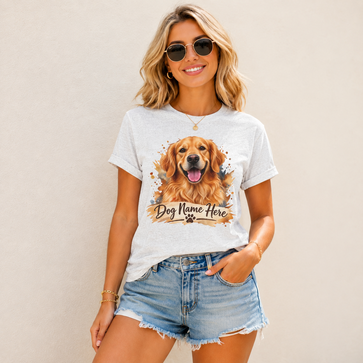Custom Dog Name T-Shirt — Personalized Dog Portrait Tee